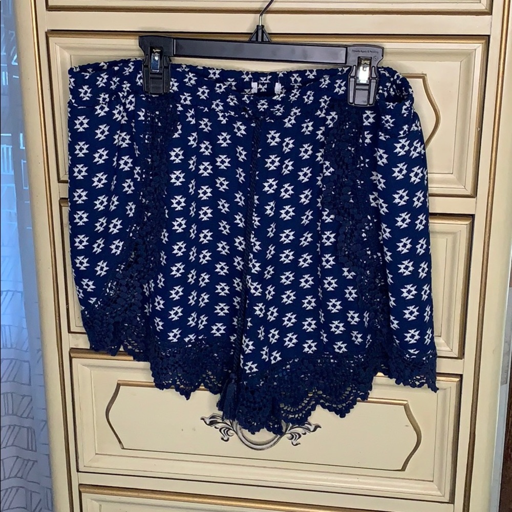 Lace trimmed shorts